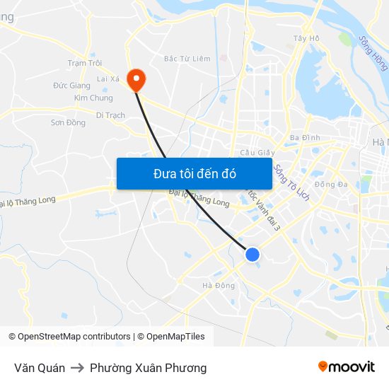 Văn Quán to Phường Xuân Phương map