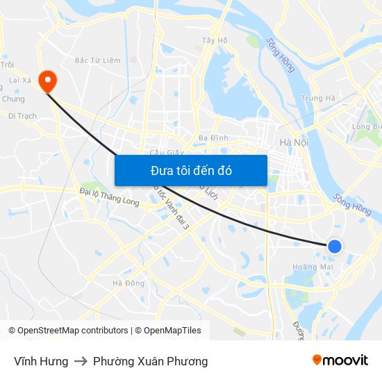 Vĩnh Hưng to Phường Xuân Phương map