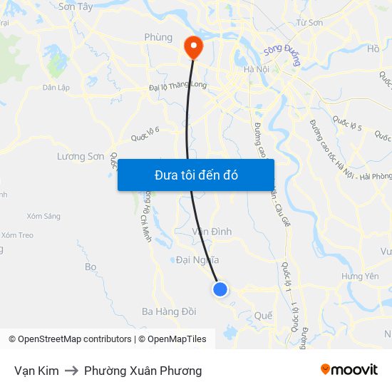 Vạn Kim to Phường Xuân Phương map