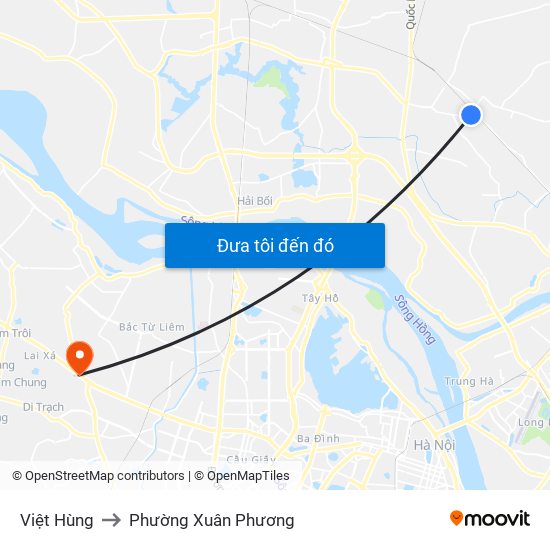 Việt Hùng to Phường Xuân Phương map