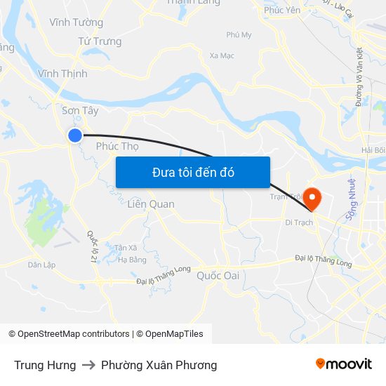 Trung Hưng to Phường Xuân Phương map
