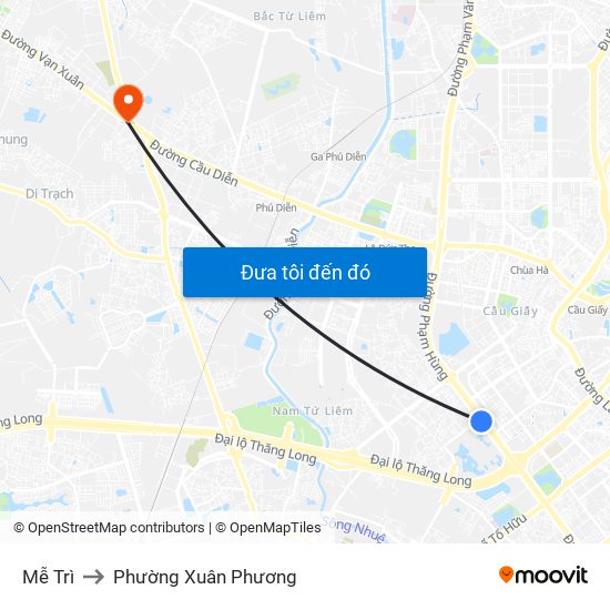 Mễ Trì to Phường Xuân Phương map