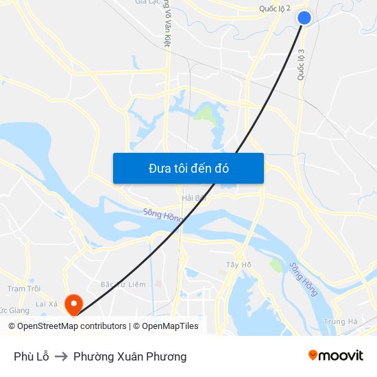 Phù Lỗ to Phường Xuân Phương map