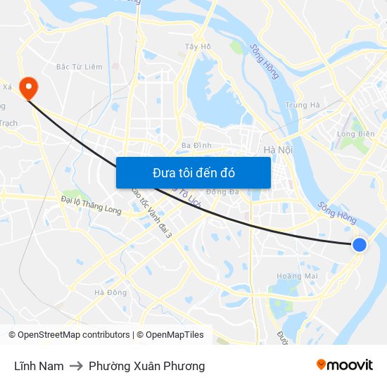 Lĩnh Nam to Phường Xuân Phương map