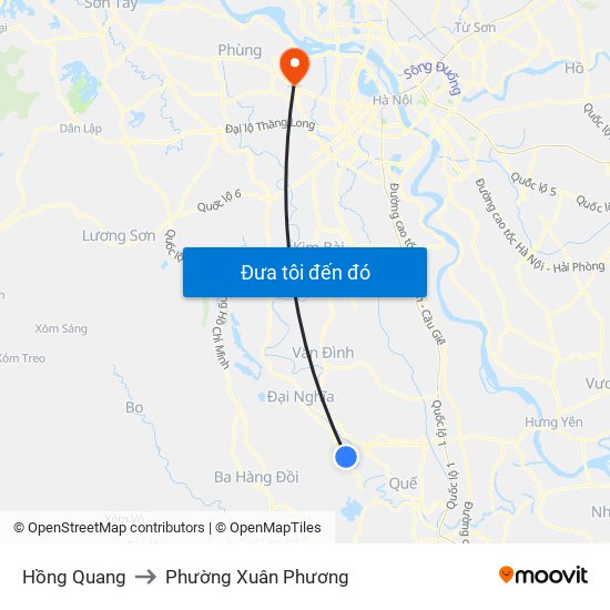 Hồng Quang to Phường Xuân Phương map