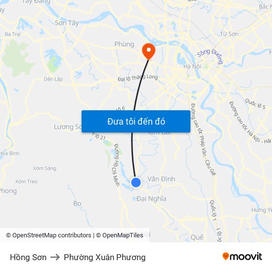 Hồng Sơn to Phường Xuân Phương map