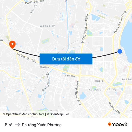 Bưởi to Phường Xuân Phương map