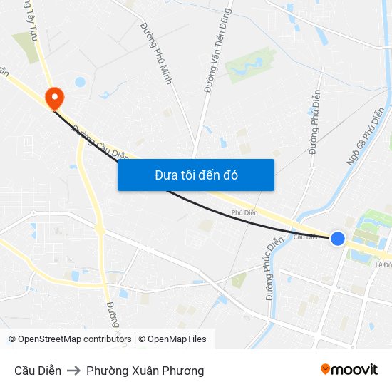 Cầu Diễn to Phường Xuân Phương map