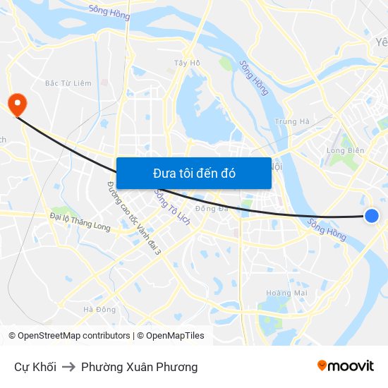 Cự Khối to Phường Xuân Phương map