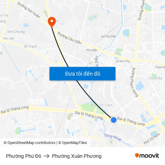 Phường Phú Đô to Phường Xuân Phương map