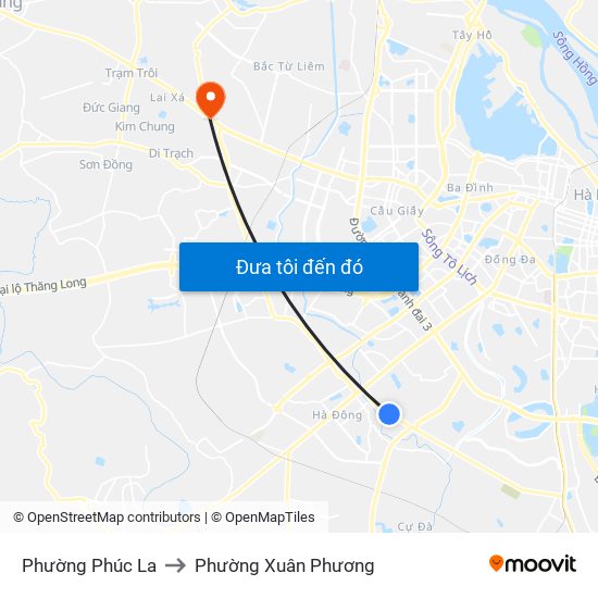 Phường Phúc La to Phường Xuân Phương map