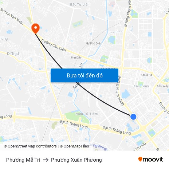 Phường Mễ Trì to Phường Xuân Phương map