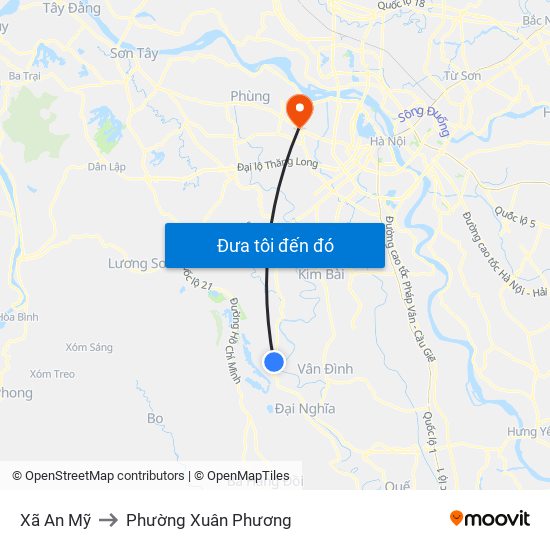 Xã An Mỹ to Phường Xuân Phương map