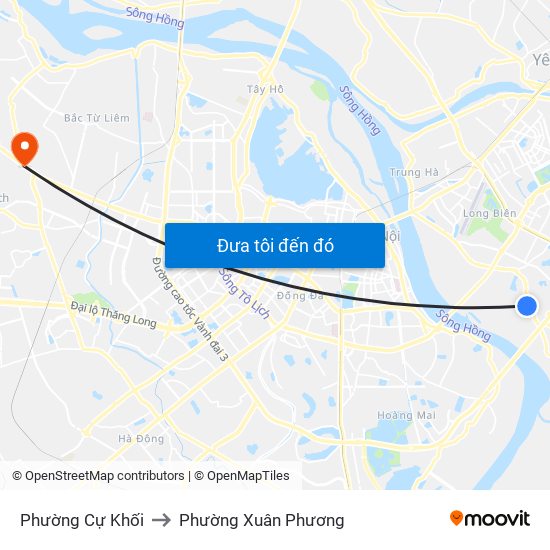 Phường Cự Khối to Phường Xuân Phương map