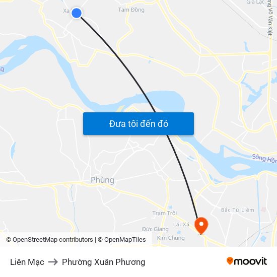 Liên Mạc to Phường Xuân Phương map