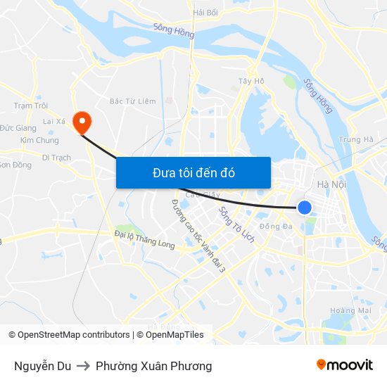 Nguyễn Du to Phường Xuân Phương map