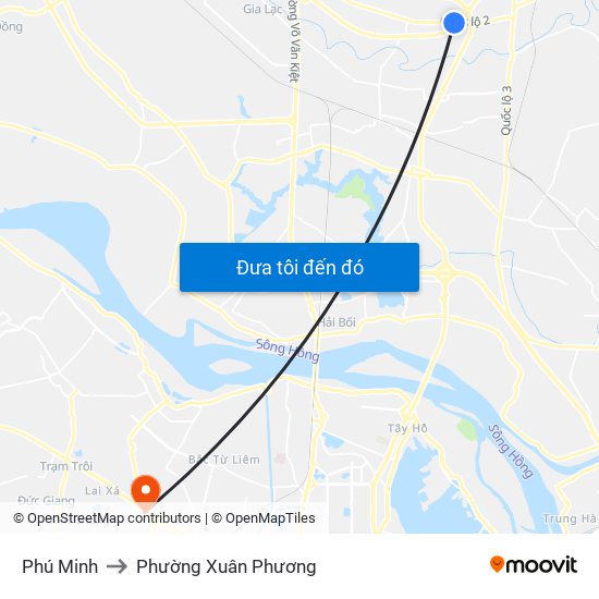 Phú Minh to Phường Xuân Phương map