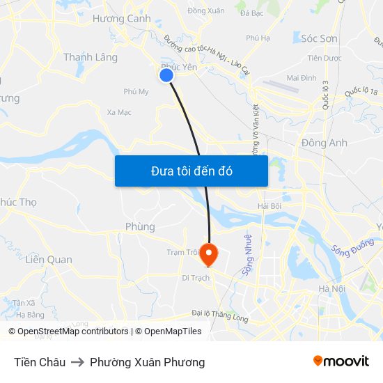 Tiền Châu to Phường Xuân Phương map