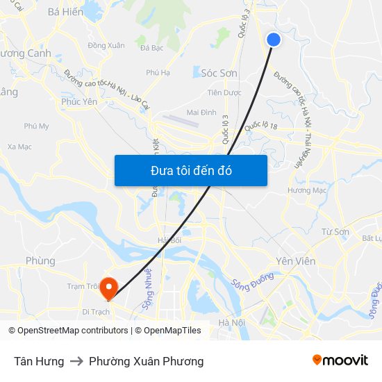 Tân Hưng to Phường Xuân Phương map