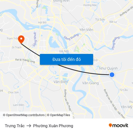 Trưng Trắc to Phường Xuân Phương map