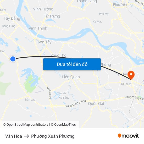 Vân Hòa to Phường Xuân Phương map