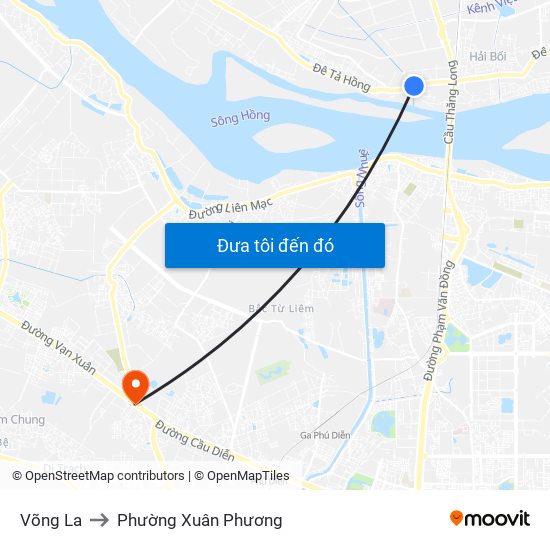 Võng La to Phường Xuân Phương map