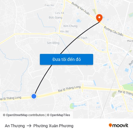An Thượng to Phường Xuân Phương map