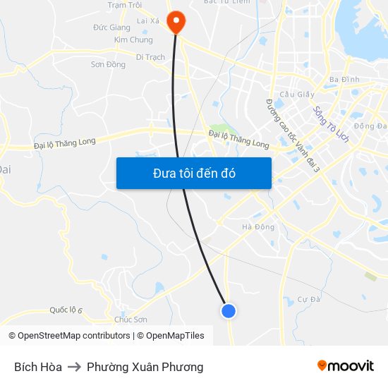 Bích Hòa to Phường Xuân Phương map