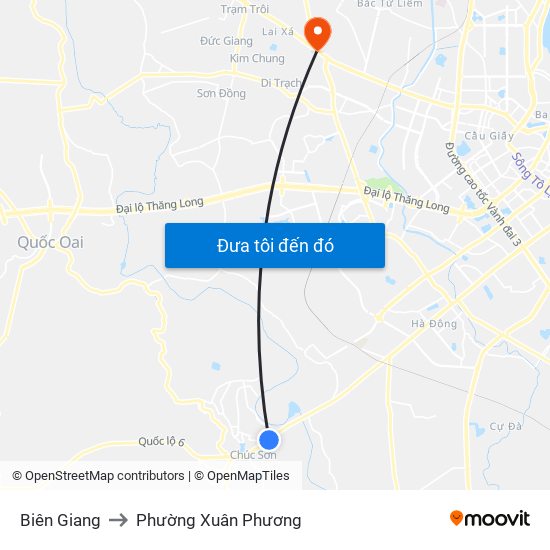Biên Giang to Phường Xuân Phương map