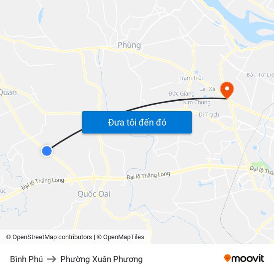 Bình Phú to Phường Xuân Phương map