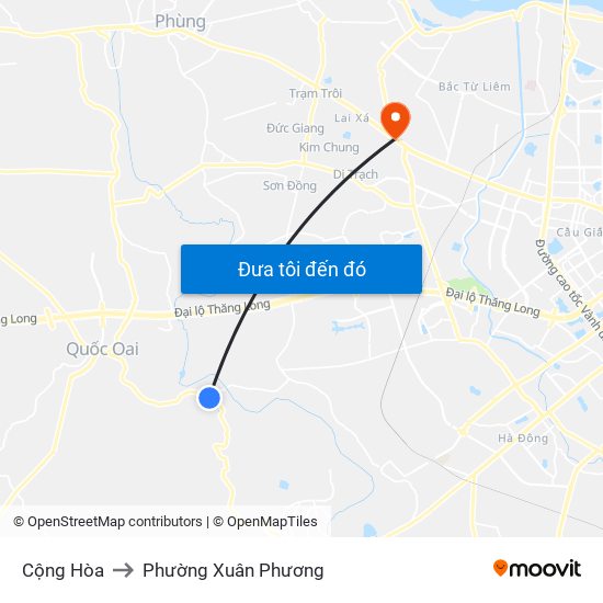 Cộng Hòa to Phường Xuân Phương map