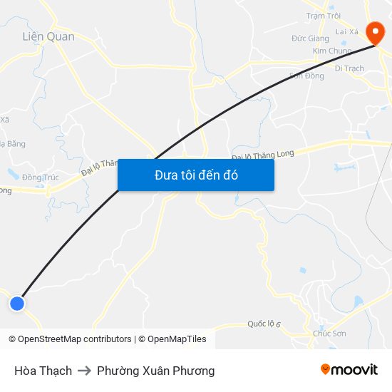 Hòa Thạch to Phường Xuân Phương map