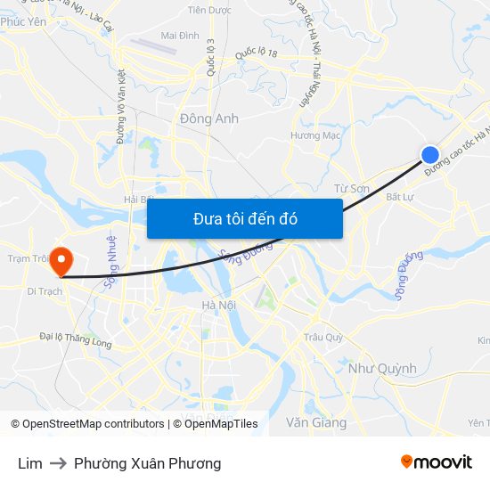 Lim to Phường Xuân Phương map