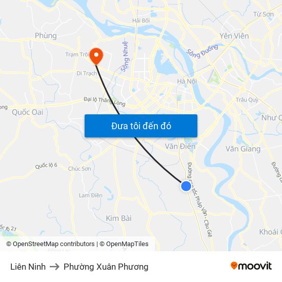 Liên Ninh to Phường Xuân Phương map