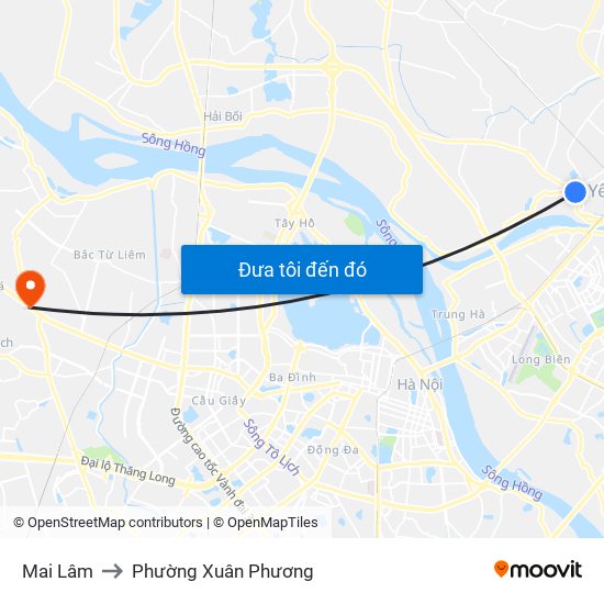 Mai Lâm to Phường Xuân Phương map
