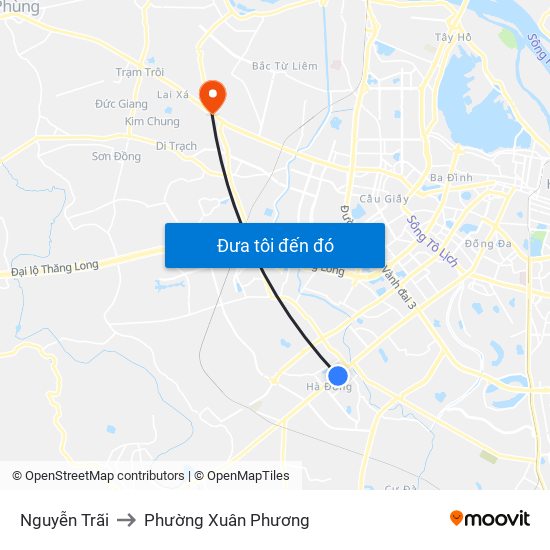 Nguyễn Trãi to Phường Xuân Phương map