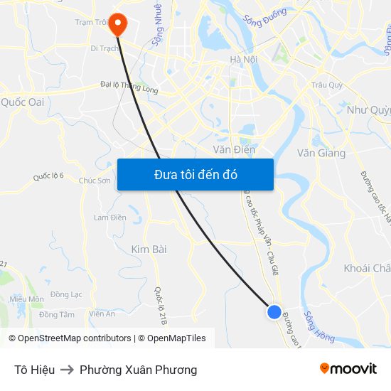 Tô Hiệu to Phường Xuân Phương map