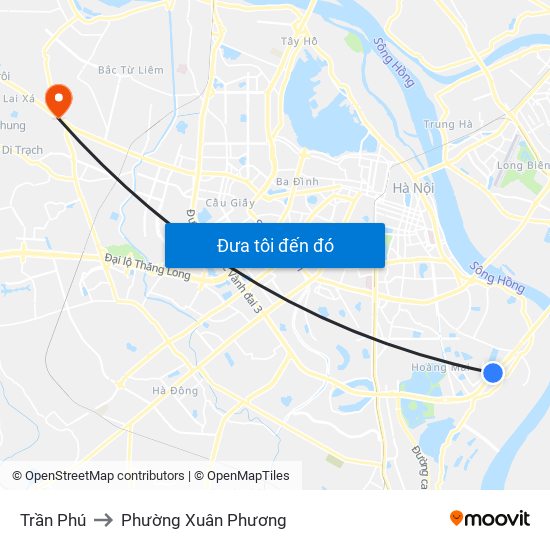 Trần Phú to Phường Xuân Phương map