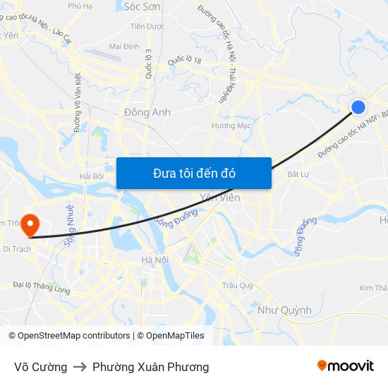 Võ Cường to Phường Xuân Phương map