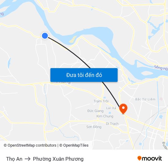 Thọ An to Phường Xuân Phương map