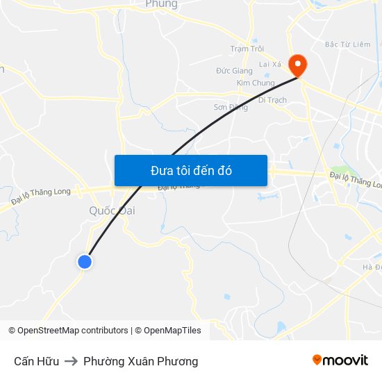 Cấn Hữu to Phường Xuân Phương map