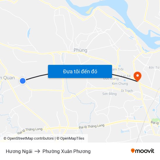 Hương Ngải to Phường Xuân Phương map