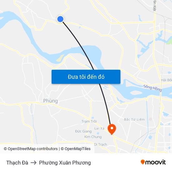 Thạch Đà to Phường Xuân Phương map