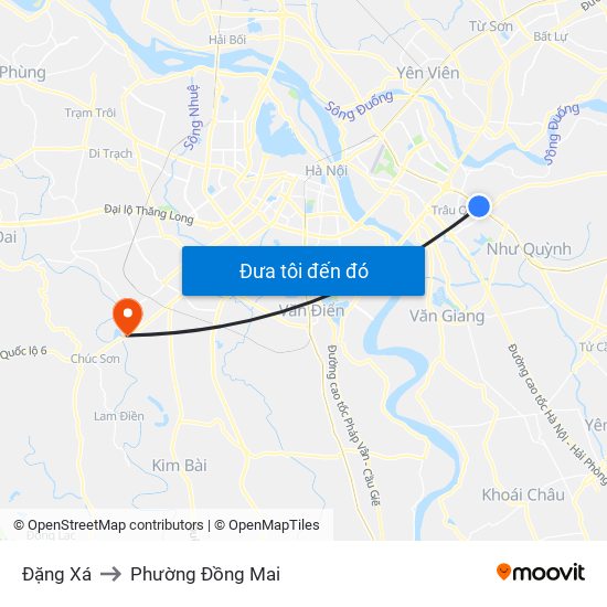 Đặng Xá to Phường Đồng Mai map