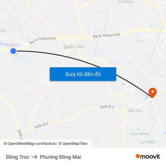 Đồng Trúc to Phường Đồng Mai map