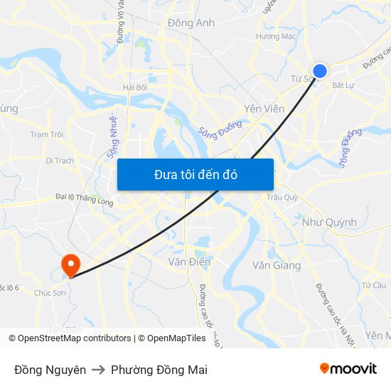 Đồng Nguyên to Phường Đồng Mai map