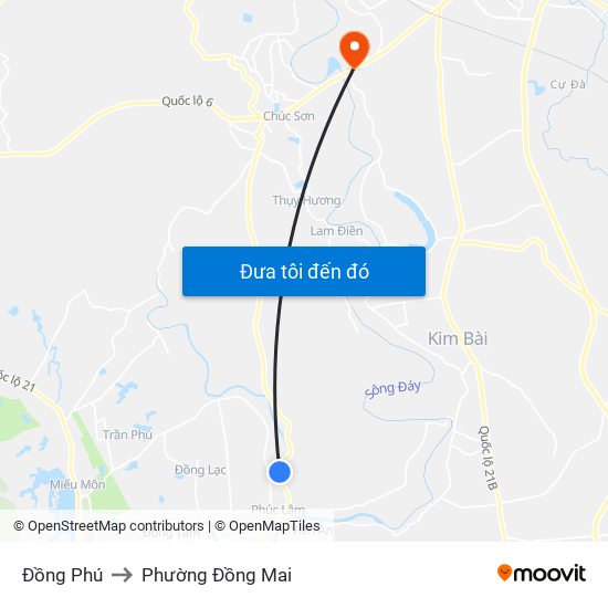 Đồng Phú to Phường Đồng Mai map