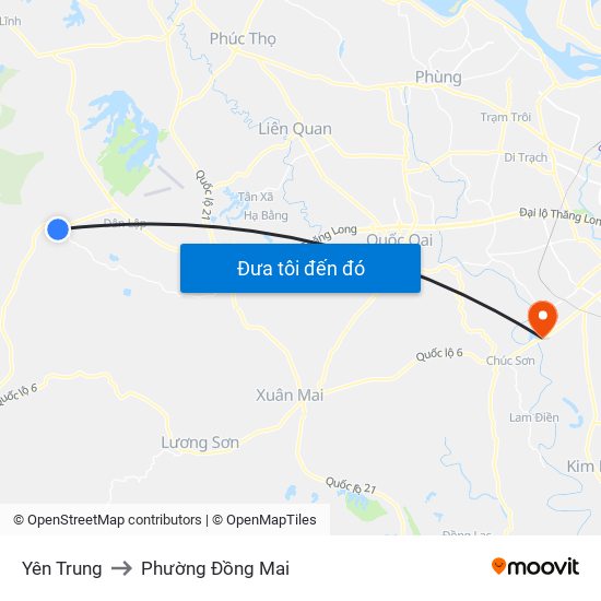 Yên Trung to Phường Đồng Mai map