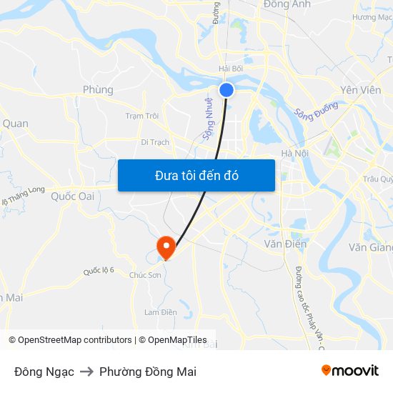Đông Ngạc to Phường Đồng Mai map