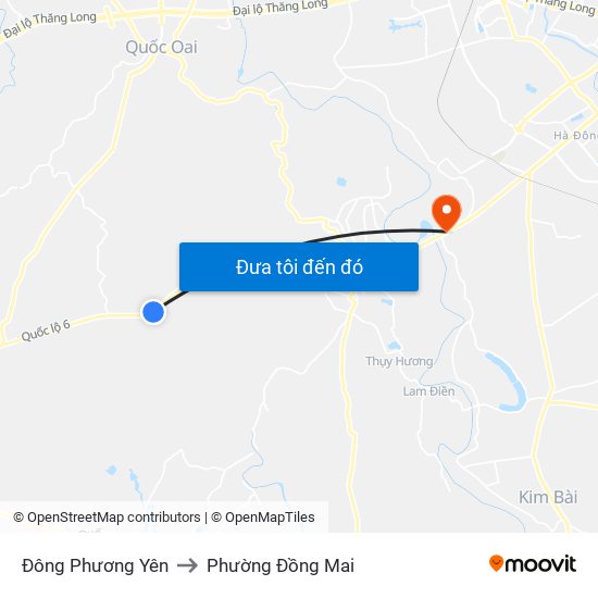 Đông Phương Yên to Phường Đồng Mai map